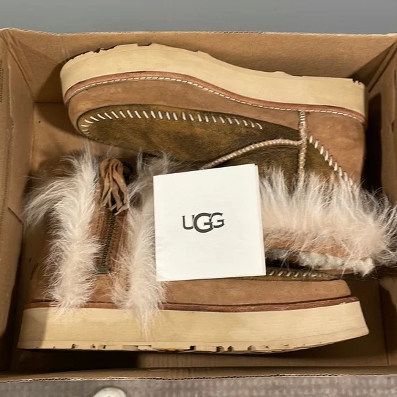 Ugg fluff punk shearling & leather booties new arrivals